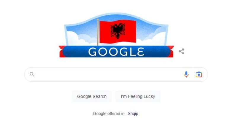 Google “vishet” kuq e zi për 110-vjetorin e Pavarësisë së Shqipërisë