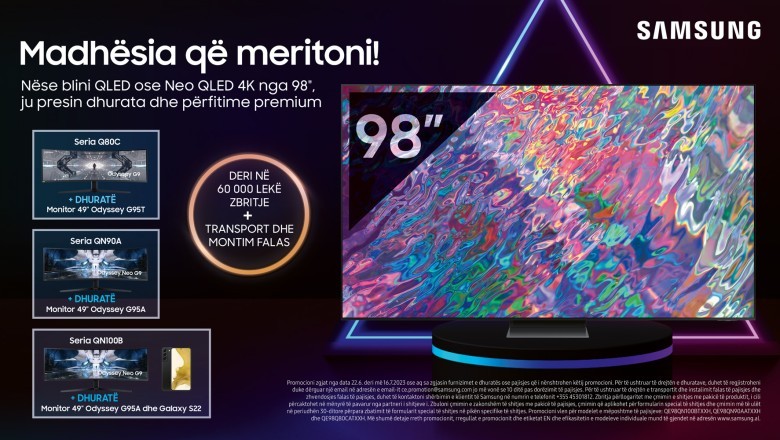 Samsung Neo QLED 98”: Përvoja kinematografike në komoditetin e shtëpisë tuaj